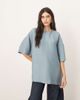 ARRANGE ARRANGE oversized textured boxy woven T-shirt in denim blue - 2