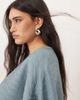 ARRANGE ARRANGE oversized textured boxy woven T-shirt in denim blue - 3