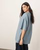 ARRANGE ARRANGE oversized textured boxy woven T-shirt in denim blue - 4
