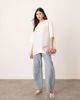 ARRANGE ARRANGE oversized textured boxy woven T-shirt in white - 2