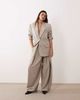 ARRANGE ARRANGE pleated front wide leg pants in gray - part of a set-Brown - 1