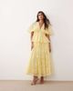 ARRANGE ARRANGE pleated waist embroidered midaxi skirt in yellow - part of a set - 1