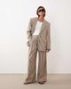 ARRANGE ARRANGE pleated wide leg pants in chocolate stripes - part of a set-Neutral - 1
