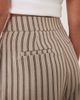 ARRANGE ARRANGE pleated wide leg pants in chocolate stripes - part of a set-Neutral - 4