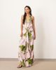 ARRANGE ARRANGE plunge cowl maxi dress with tie detail in floral print-Multi - 1