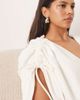 ARRANGE ARRANGE plunge top with ruched detail in ivory-White - 2