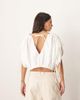 ARRANGE ARRANGE plunge top with ruched detail in ivory-White - 4