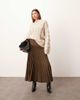 ARRANGE ARRANGE premium pleated tailored maxi skirt in chocolate-Brown - 1