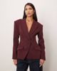 ARRANGE ARRANGE premium tailored blazer with cinched waist in burgundy - 1