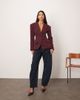 ARRANGE ARRANGE premium tailored blazer with cinched waist in burgundy - 3