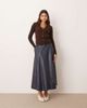 ARRANGE ARRANGE pure merino ribbed knit collared button up top in chocolate-Brown - 2