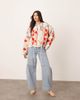 ARRANGE ARRANGE quilted bomber jacket in washed patchwork print-Multi - 2
