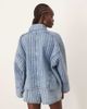 ARRANGE ARRANGE quilted distressed-look boxy jacket with wide sleeves in washed blue - part of a set - 4