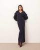ARRANGE ARRANGE rib knit v neck maxi dress with shoulder detailing in navy - 1