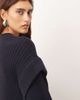 ARRANGE ARRANGE rib knit v neck maxi dress with shoulder detailing in navy - 3