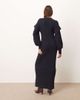 ARRANGE ARRANGE rib knit v neck maxi dress with shoulder detailing in navy - 4