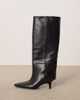 ARRANGE ARRANGE Rowe premium leather heeled knee boots in black - 2