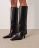 ARRANGE ARRANGE Rowe premium leather heeled knee boots in black - 3