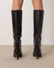 ARRANGE ARRANGE Rowe premium leather heeled knee boots in black - 4