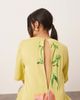 ARRANGE ARRANGE satin floral embroidered T-shirt maxi dress in lime-Green - 3