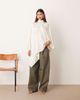 ARRANGE ARRANGE satin over-layer cape top in oyster-White - 1