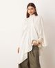 ARRANGE ARRANGE satin over-layer cape top in oyster-White - 2