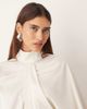 ARRANGE ARRANGE satin over-layer cape top in oyster-White - 3