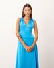 ARRANGE ARRANGE satin square cut maxi dress with twist shoulders in azure blue - 2