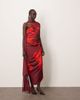 ARRANGE ARRANGE scarf neck draped midi dress with low back in large bloom floral-Multi - 2