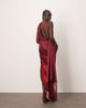 ARRANGE ARRANGE scarf neck draped midi dress with low back in large bloom floral-Multi - 4