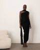 ARRANGE ARRANGE scarf neck draped velvet maxi dress with low back and train in black - 2