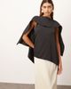 ARRANGE ARRANGE scarf neck square cut column midi dress in black and cream color block-Multi - 2