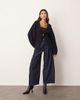 ARRANGE ARRANGE sculpted waist cardigan with ovoid sleeves in black - 2
