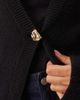 ARRANGE ARRANGE sculpted waist cardigan with ovoid sleeves in black - 3