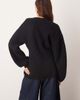 ARRANGE ARRANGE sculpted waist cardigan with ovoid sleeves in black - 4