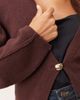 ARRANGE ARRANGE sculpted waist cardigan with ovoid sleeves in burgundy-Red - 3