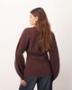 ARRANGE ARRANGE sculpted waist cardigan with ovoid sleeves in burgundy-Red - 4