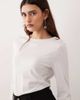 ARRANGE ARRANGE seam detail long sleeve jersey top in white - 1