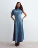 ARRANGE ARRANGE seam detailing denim midaxi dress in medium-wash blue - 1