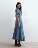 ARRANGE ARRANGE seam detailing denim midaxi dress in medium-wash blue - 3
