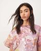 ARRANGE ARRANGE sequin asymmetric trapeze mini dress in floral print-Multi - 3
