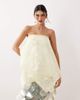 ARRANGE ARRANGE sequin embellished strapless maxi dress with overlayer in buttermilk-Yellow - 2
