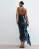 ARRANGE ARRANGE shard sequin square cut hem midi skirt set in petrol blue - 4