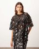 ARRANGE ARRANGE sheer grid sequin tee in black - part of a set - 1