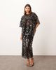 ARRANGE ARRANGE sheer grid sequin tee in black - part of a set - 2