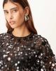 ARRANGE ARRANGE sheer grid sequin tee in black - part of a set - 3
