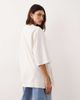 ARRANGE ARRANGE side ruched detail oversized tee in ecru-White - 4