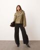 ARRANGE ARRANGE soft leather jacket in olive green - 1