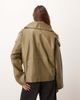 ARRANGE ARRANGE soft leather jacket in olive green - 4