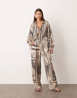ARRANGE ARRANGE soft pants in scarf print - part of a set-Multi